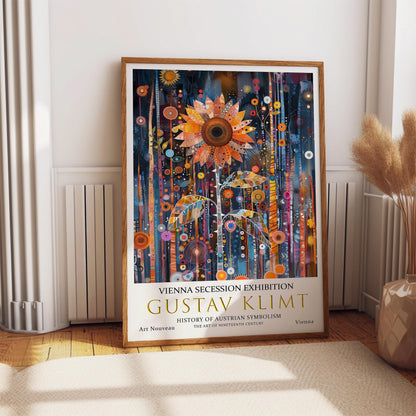 Gustav Klimt Sunflower Print, Gustav Klimt Exhibition Poster, Gustav Klimt Poster, Vintage Poster, Flower Artwork, Vintage Wall Art,