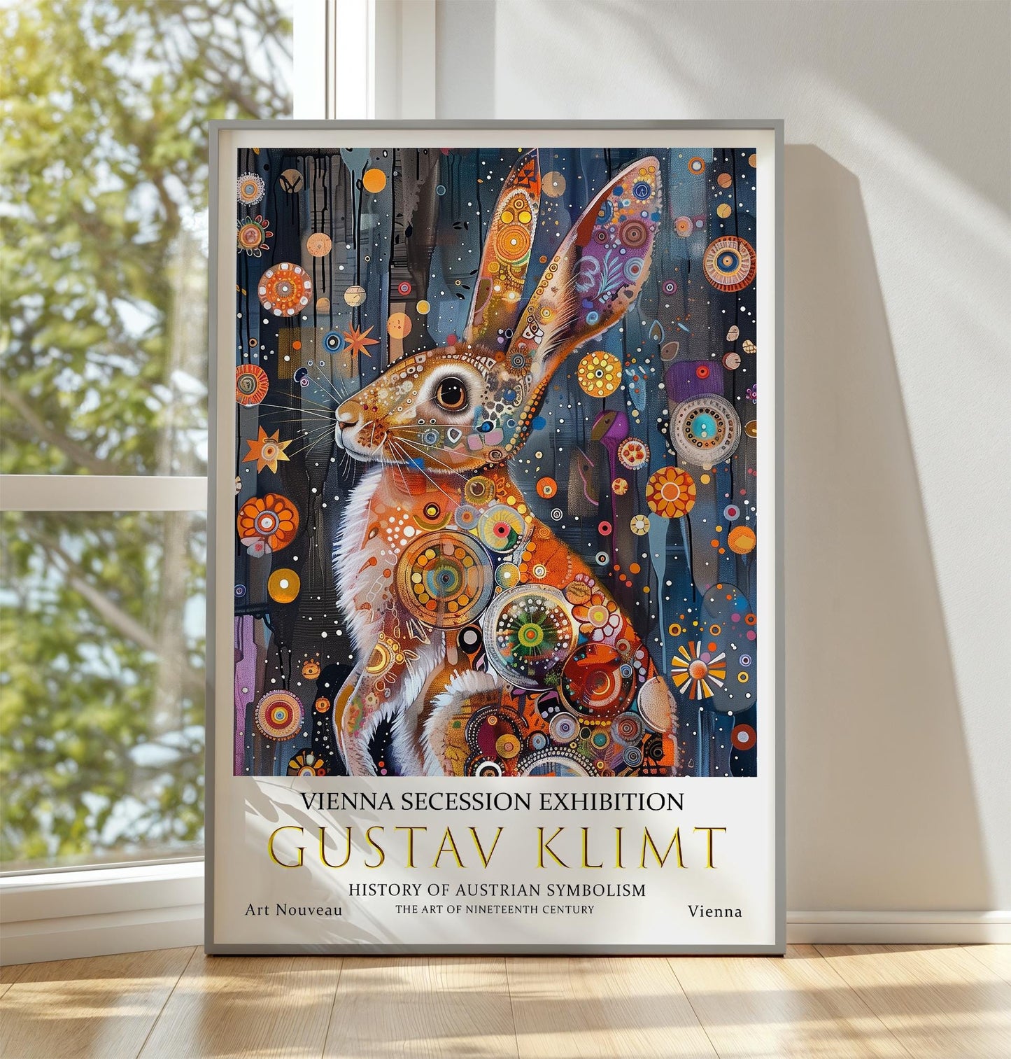 Gustav Klimt Hare Print, Gustav Klimt Exhibition Poster, Gustav Klimt Poster, Vintage Poster, Flower Art, Vintage Wall Art,