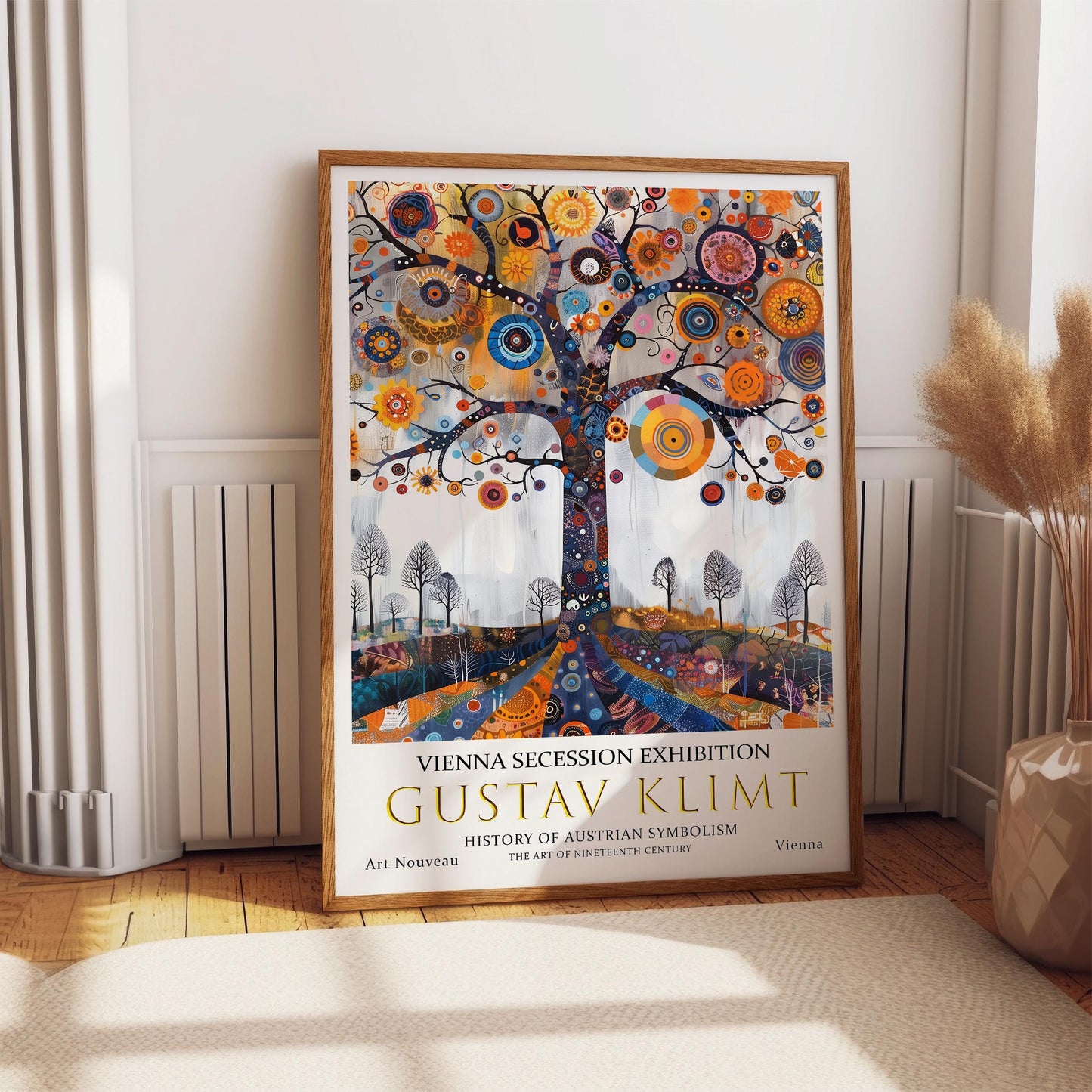 Gustav Klimt Tree of Life Print, Gustav Klimt Exhibition Poster, Gustav Klimt Poster, Vintage Poster, Flower Garden Art, Vintage Wall Art,