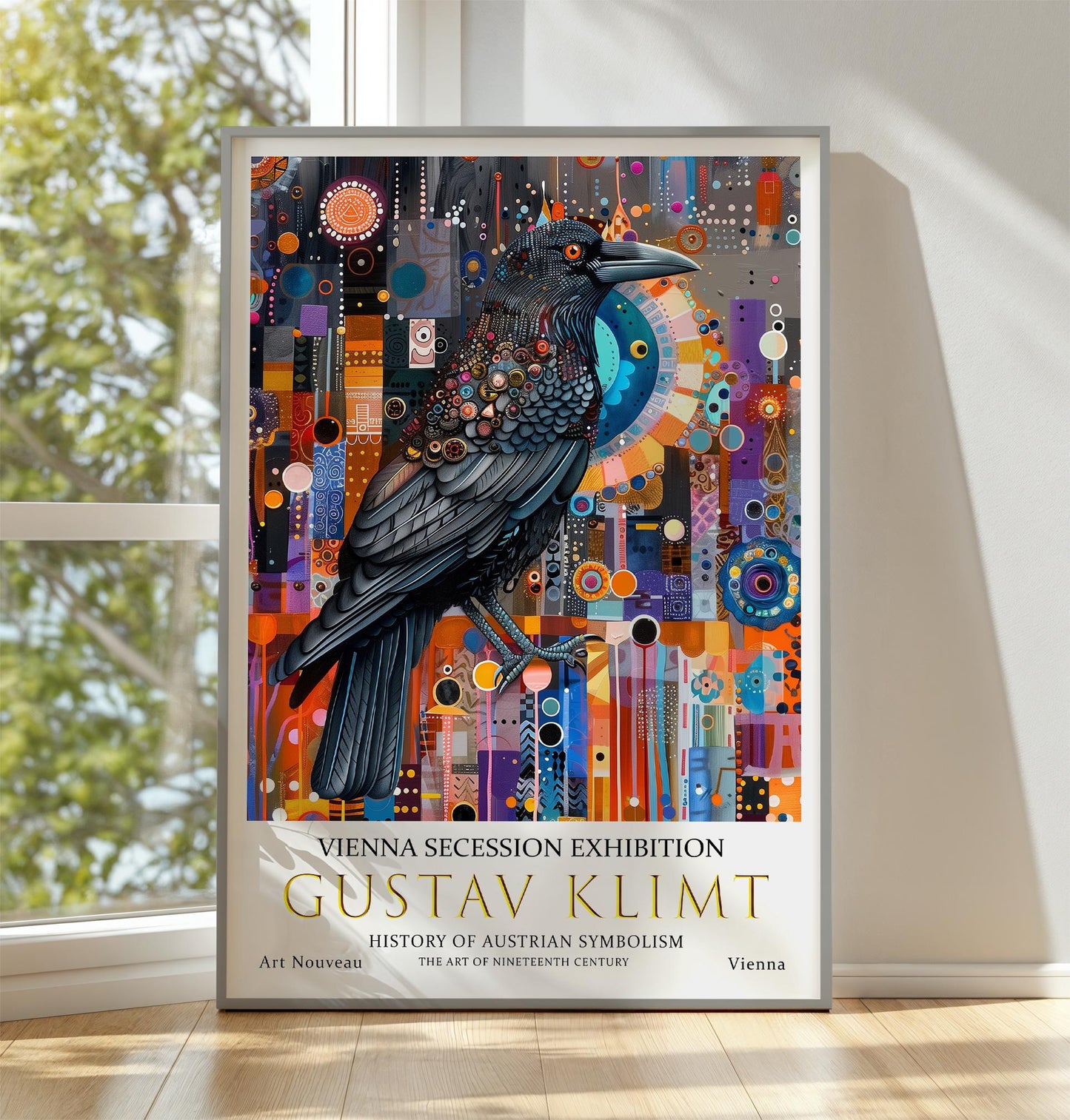 Gustav Klimt Print, Gustav Klimt Exhibition Poster, Gustav Klimt Poster, Vintage Poster, Flower Garden Art, Vintage Wall Art, Crow Print