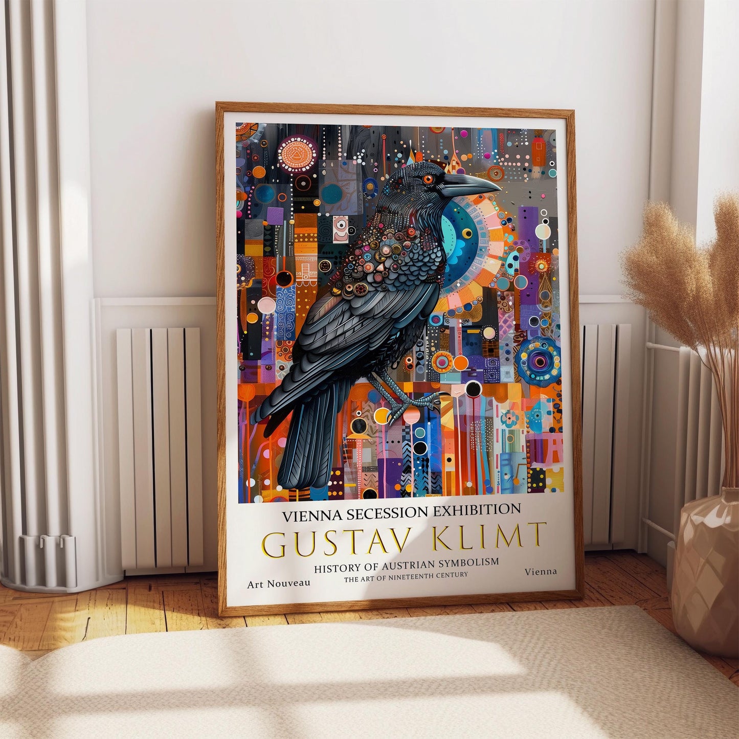 Gustav Klimt Print, Gustav Klimt Exhibition Poster, Gustav Klimt Poster, Vintage Poster, Flower Garden Art, Vintage Wall Art, Crow Print