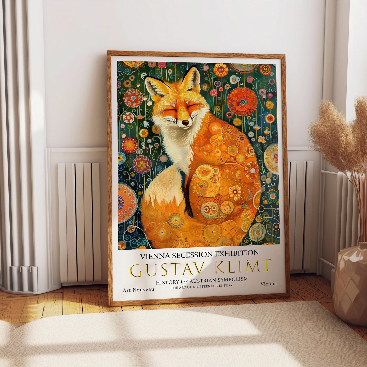 Gustav Klimt Print, Gustav Klimt Exhibition Poster, Gustav Klimt Crow Poster, Vintage Poster, Flower Garden Art, Vintage Wall Art, Fox Print