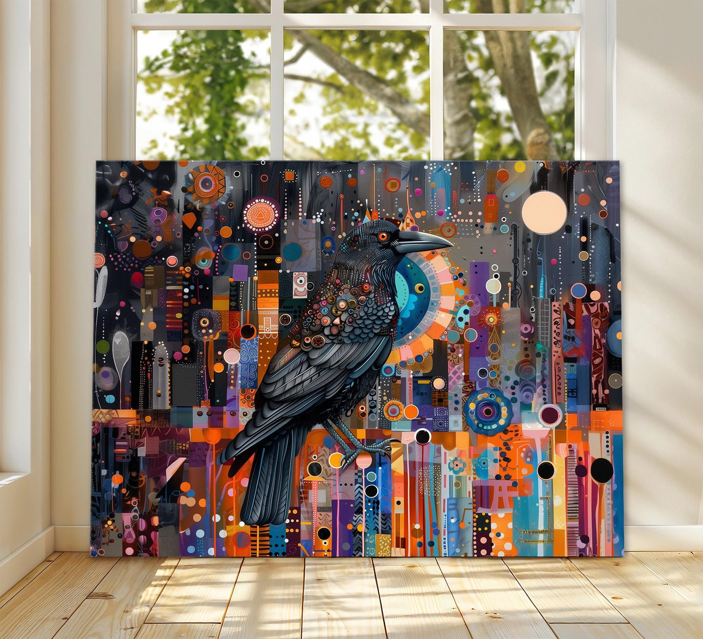 Gustav Klimt Crow Canvas Art, Gustav Klimt Exhibition Poster, Gustav Klimt Print, Floral Art, Gustav Klimt Painting, Night Garden Wall Art