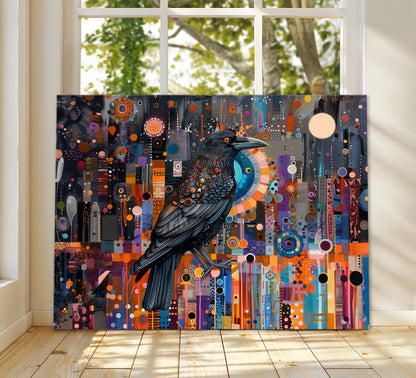 Gustav Klimt Crow Canvas Art, Gustav Klimt Exhibition Poster, Gustav Klimt Print, Floral Art, Gustav Klimt Painting, Night Garden Wall Art