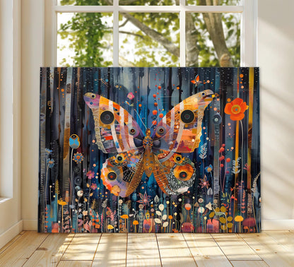Gustav Klimt Butterfly Canvas Art, Gustav Klimt Exhibition Poster, Gustav Klimt Print, Vintage Art, Gustav Klimt Painting, Night Garden Art