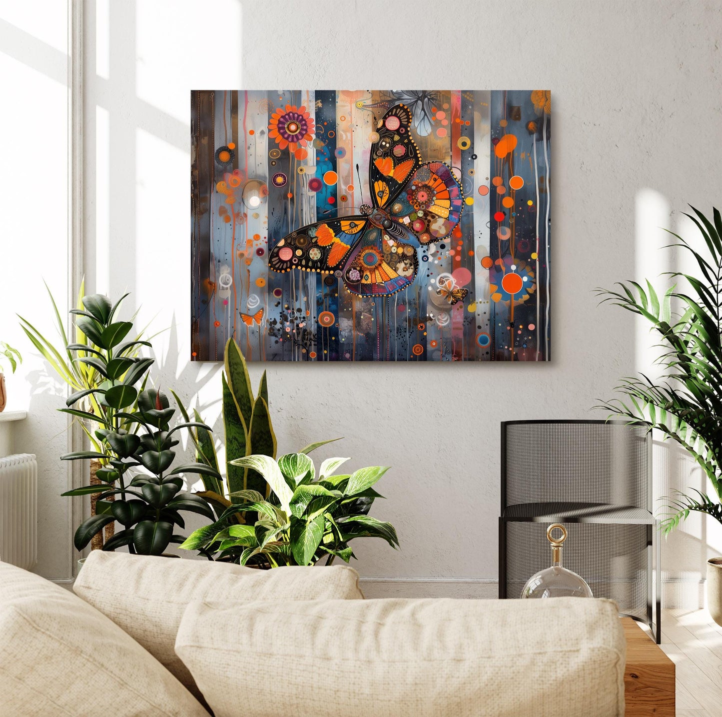 Gustav Klimt Butterfly Canvas, Gustav Klimt Exhibition Poster, Gustav Klimt Print, Vintage Poster, Night Garden Art, Vintage Wall Art