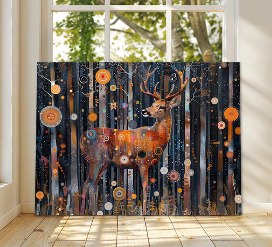 Gustav Klimt Deer Canvas, Gustav Klimt Exhibition Poster, Gustav Klimt Print, Vintage Poster, Night Garden Poster, Vintage Wall Art