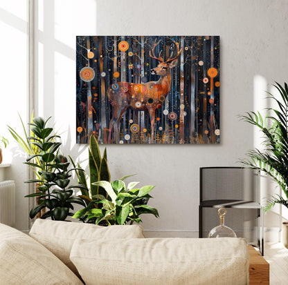 Gustav Klimt Deer Canvas, Gustav Klimt Exhibition Poster, Gustav Klimt Print, Vintage Poster, Night Garden Poster, Vintage Wall Art