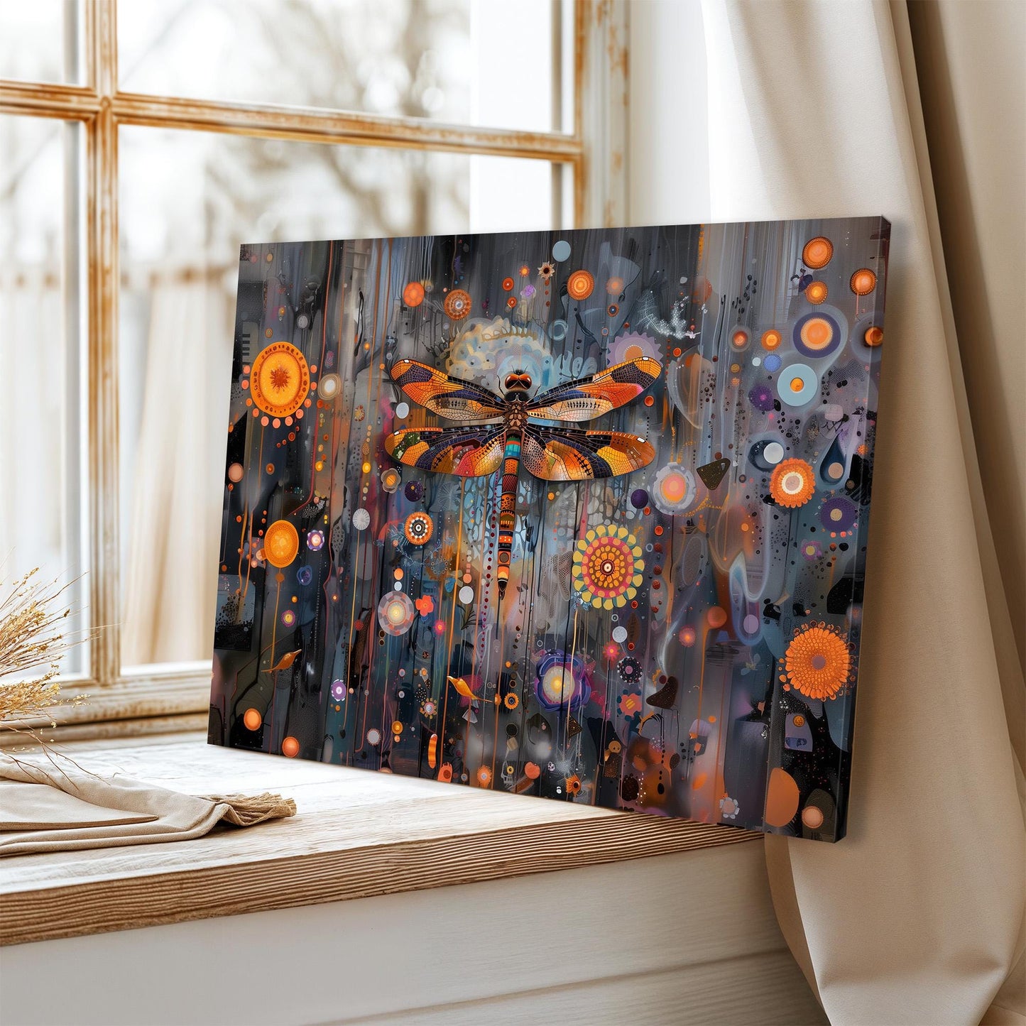 Gustav Klimt Dragonfly Canvas, Gustav Klimt Exhibition Poster, Gustav Klimt Print, Vintage Poster, Night Garden Art, Vintage Wall Art