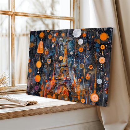Gustav Klimt Eiffel Tower Canvas, Gustav Klimt Exhibition Poster, Gustav Klimt Print, Vintage Poster, Night Garden Art, Modern Wall Art