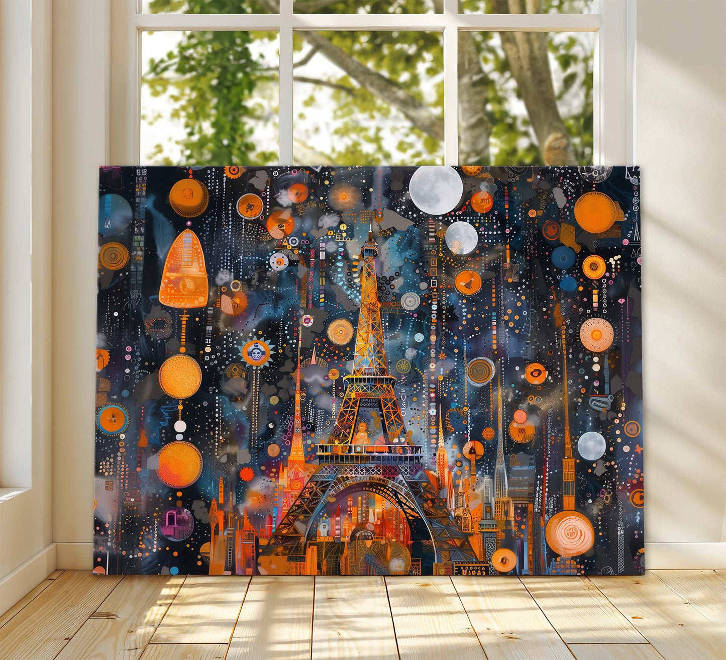 Gustav Klimt Eiffel Tower Canvas, Gustav Klimt Exhibition Poster, Gustav Klimt Print, Vintage Poster, Night Garden Art, Modern Wall Art