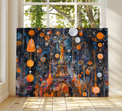 Gustav Klimt Eiffel Tower Canvas, Gustav Klimt Exhibition Poster, Gustav Klimt Print, Vintage Poster, Night Garden Art, Modern Wall Art