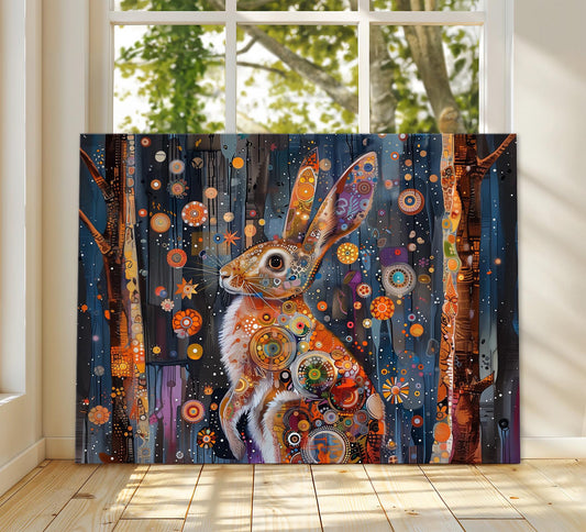 Gustav Klimt Hare Canvas, Gustav Klimt Exhibition Poster, Gustav Klimt Print, Vintage Poster, Night Garden Art, Modern Wall Decor