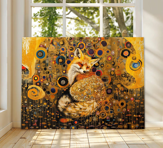 Gustav Klimt Fox Print on Canvas, Gustav Klimt Exhibition Print, Gustav Klimt Poster, Vintage Poster, Botanical Garden Art, Vintage Decor