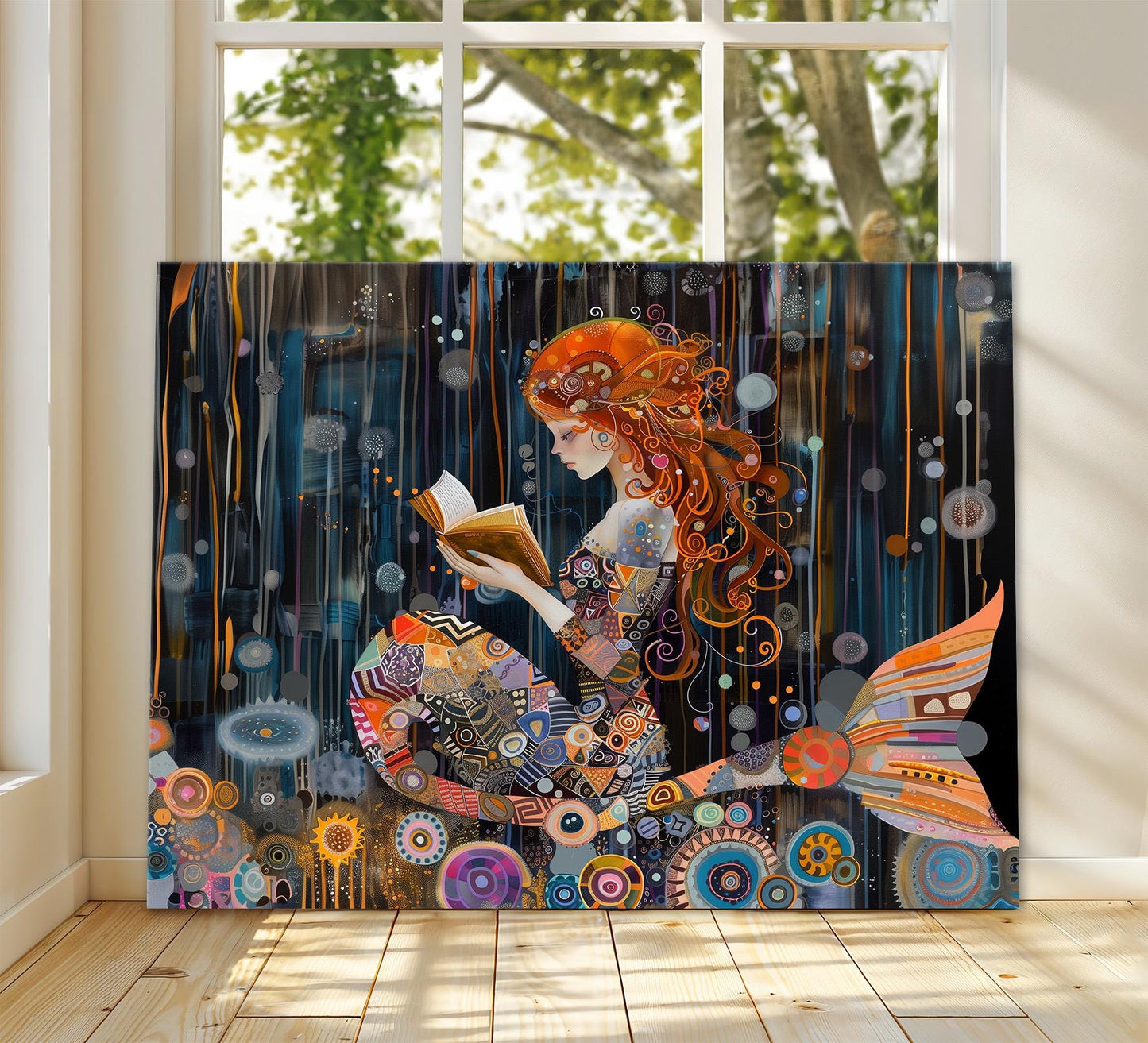 Gustav Klimt Mermaid Canvas, Gustav Klimt Exhibition Print, Gustav Klimt Print, Vintage Poster, Mermaid in the Nights Ocean Wall Art