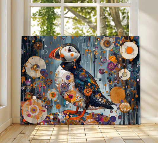 Gustav Klimt Puffin Canvas, Gustav Klimt Exhibition Poster, Gustav Klimt Print, Vintage Poster, Flower Garden Wall Art, Vintage Wall Decor