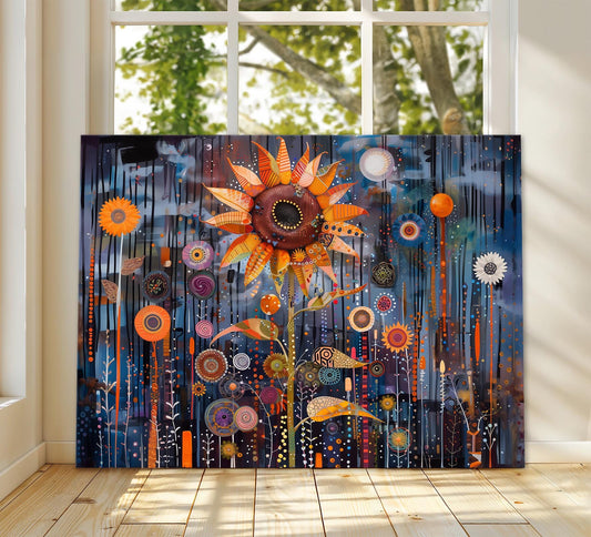 Gustav Klimt Sunflower Canvas Print, Gustav Klimt Exhibition Print, Gustav Klimt Poster, Vintage Poster, Flower Garden Art, Botanical Decor