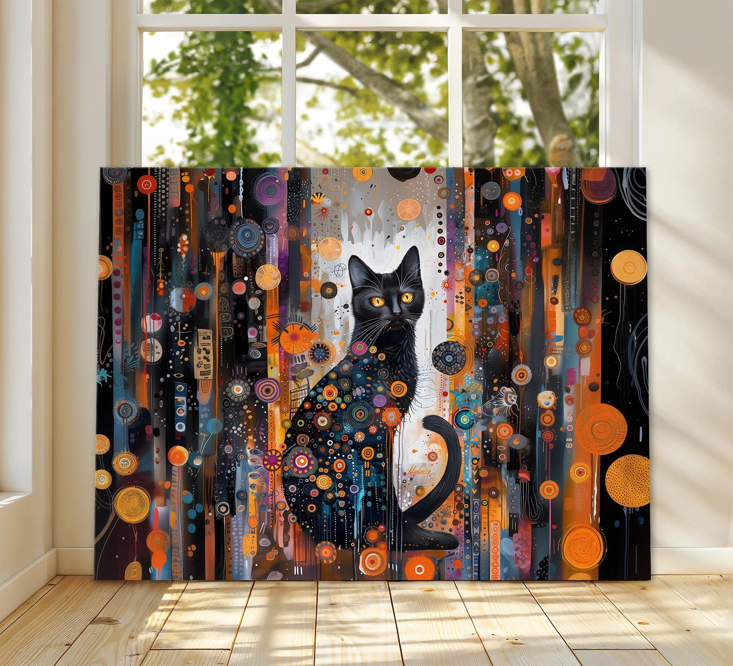 Gustav Klimt Black Car Canvas Wall Art, Gustav Klimt Exhibition Print, Gustav Klimt Print, Floral Poster, Night Art, Botanical Wall Art