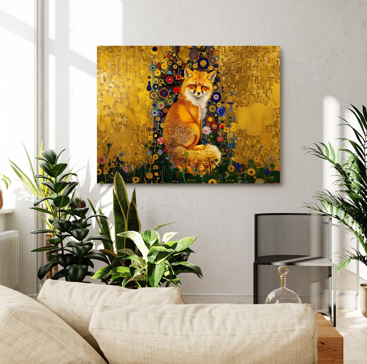 Gustav Klimt Fox Canvas, Gustav Klimt Exhibition Print, Gustav Klimt Print, Floral Poster, Flower Garden Art, Botanical Wall Art