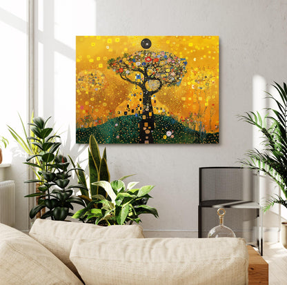 Gustav Klimt Tree Of Life Canvas, Gustav Klimt Exhibition Print, Gustav Klimt Print, Floral Poster, Flower Garden Art, Botanical Wall Art