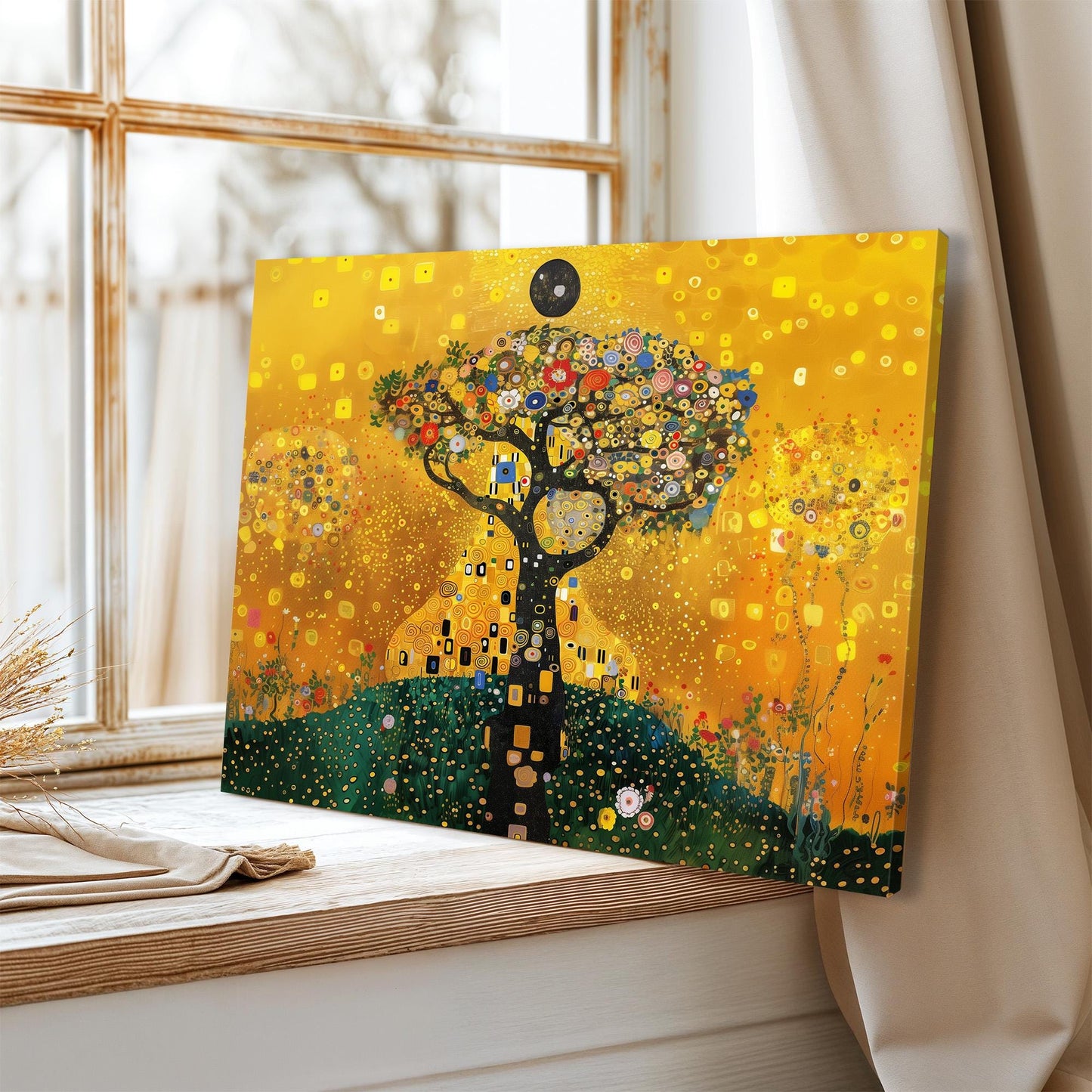 Gustav Klimt Tree Of Life Canvas, Gustav Klimt Exhibition Print, Gustav Klimt Print, Floral Poster, Flower Garden Art, Botanical Wall Art