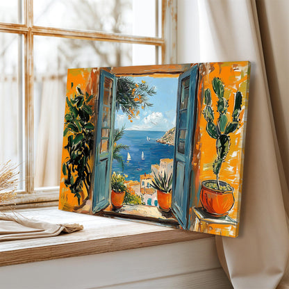 Open Window Henri Matisse Canvas, Henri Matisse Style Fauvism Painting, Modern Exhibition Print, Mediterranean Sea, Retro Vintage Poster