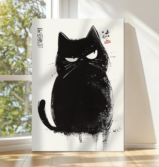 Matsumoto Hoji Cat Canvas, Matsumoto Hoji Cat Poster, Japanese Cat Print, Japanese Vintage Wall Art, Japanese woodblock print