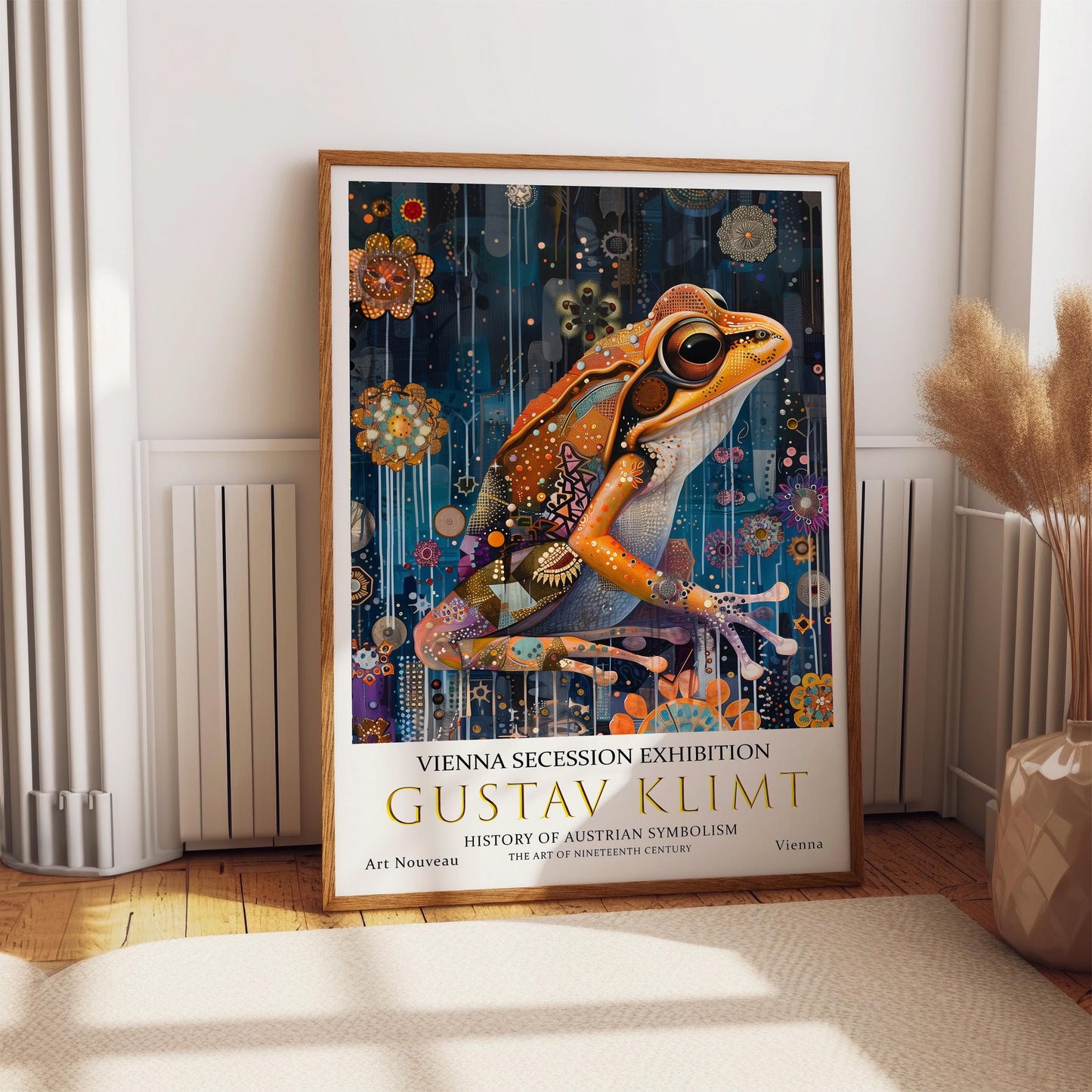 Gustav Klimt Frog Print, Gustav Klimt Exhibition Poster, Gustav Klimt Poster, Vintage Poster, Flower Artwork, Vintage Wall Art,