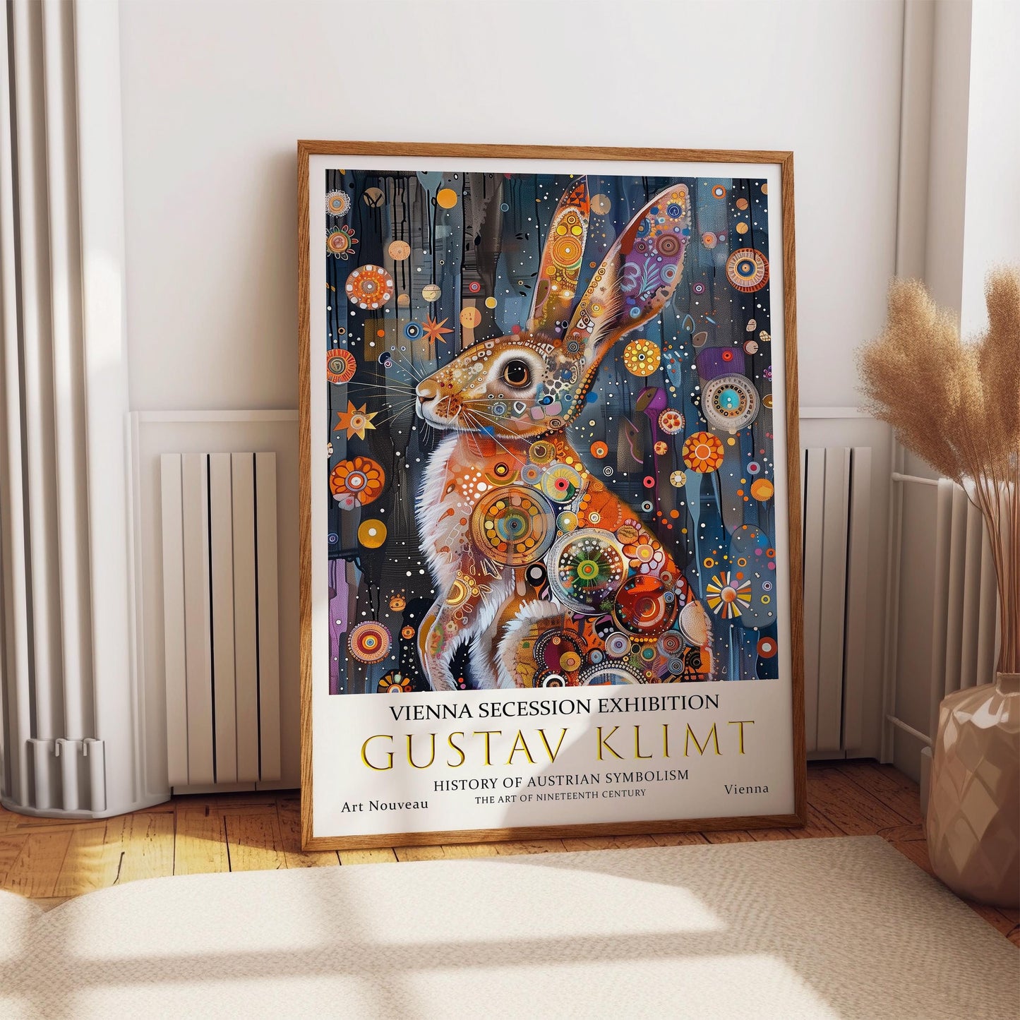 Gustav Klimt Hare Print, Gustav Klimt Exhibition Poster, Gustav Klimt Poster, Vintage Poster, Flower Art, Vintage Wall Art,