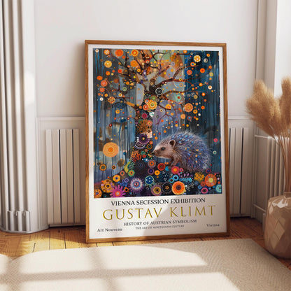 Gustav Klimt Hedgehog Print, Gustav Klimt Exhibition Poster, Gustav Klimt Poster, Vintage Poster, Flower Art, Vintage Wall Art,