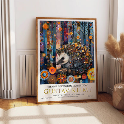 Gustav Klimt Print, Gustav Klimt Exhibition Poster, Gustav Klimt Poster, Vintage Poster, Flower Art, Vintage Wall Art, Hedgehog Wall Print