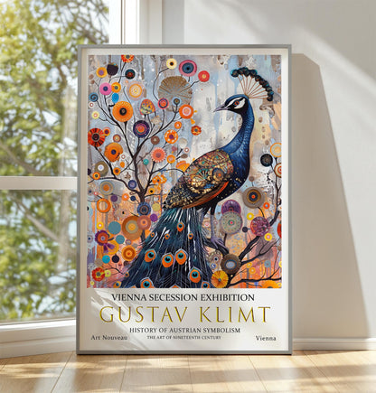 Gustav Klimt Print, Gustav Klimt Exhibition Poster, Gustav Klimt Poster, Vintage Poster, Flower Garden Art, Vintage Wall Art, Peacock Art