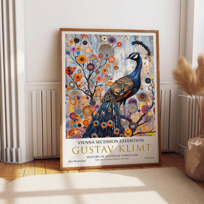 Gustav Klimt Print, Gustav Klimt Exhibition Poster, Gustav Klimt Poster, Vintage Poster, Flower Garden Art, Vintage Wall Art, Peacock Art