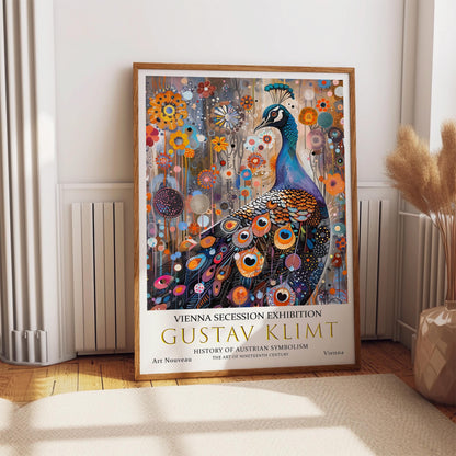 Gustav Klimt Print, Gustav Klimt Exhibition Poster, Gustav Klimt Poster, Vintage Poster, Flower Garden Art, Vintage Wall Art, Peacock Poster