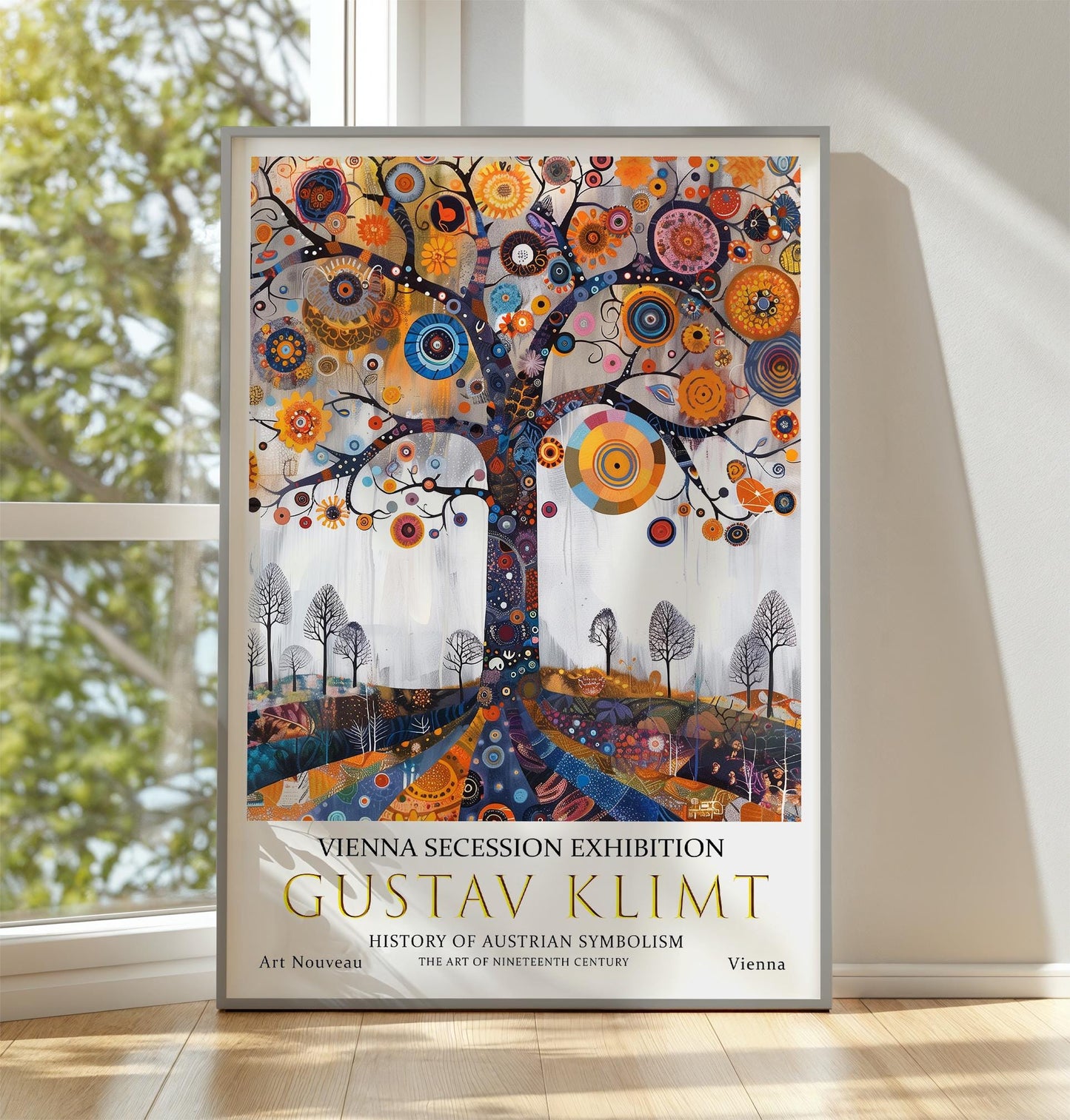 Gustav Klimt Tree of Life Print, Gustav Klimt Exhibition Poster, Gustav Klimt Poster, Vintage Poster, Flower Garden Art, Vintage Wall Art,