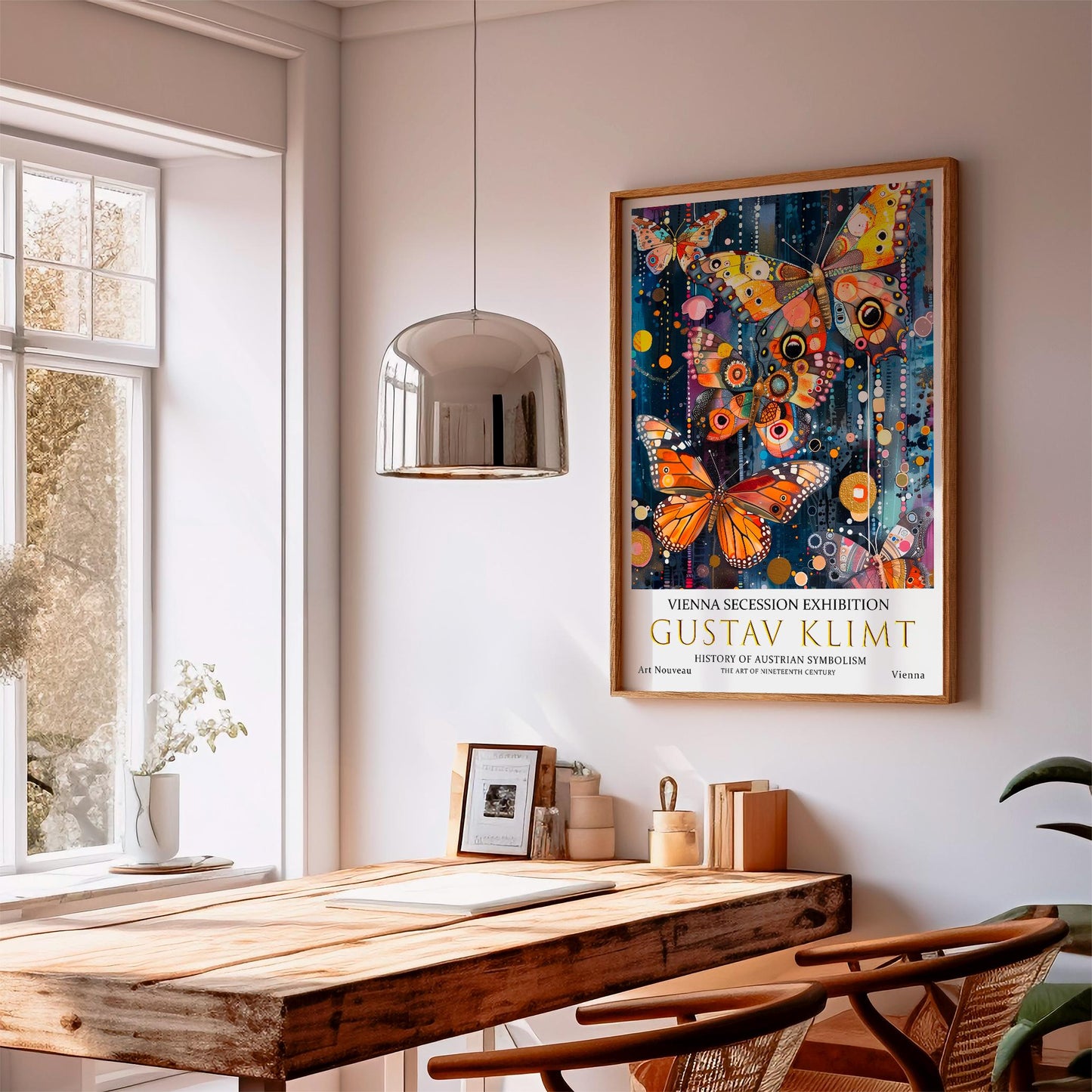 Gustav Klimt Butterflys Print, Gustav Klimt Exhibition Poster, Gustav Klimt Crow Poster, Vintage Poster, Night Garden Art, Vintage Wall Art,