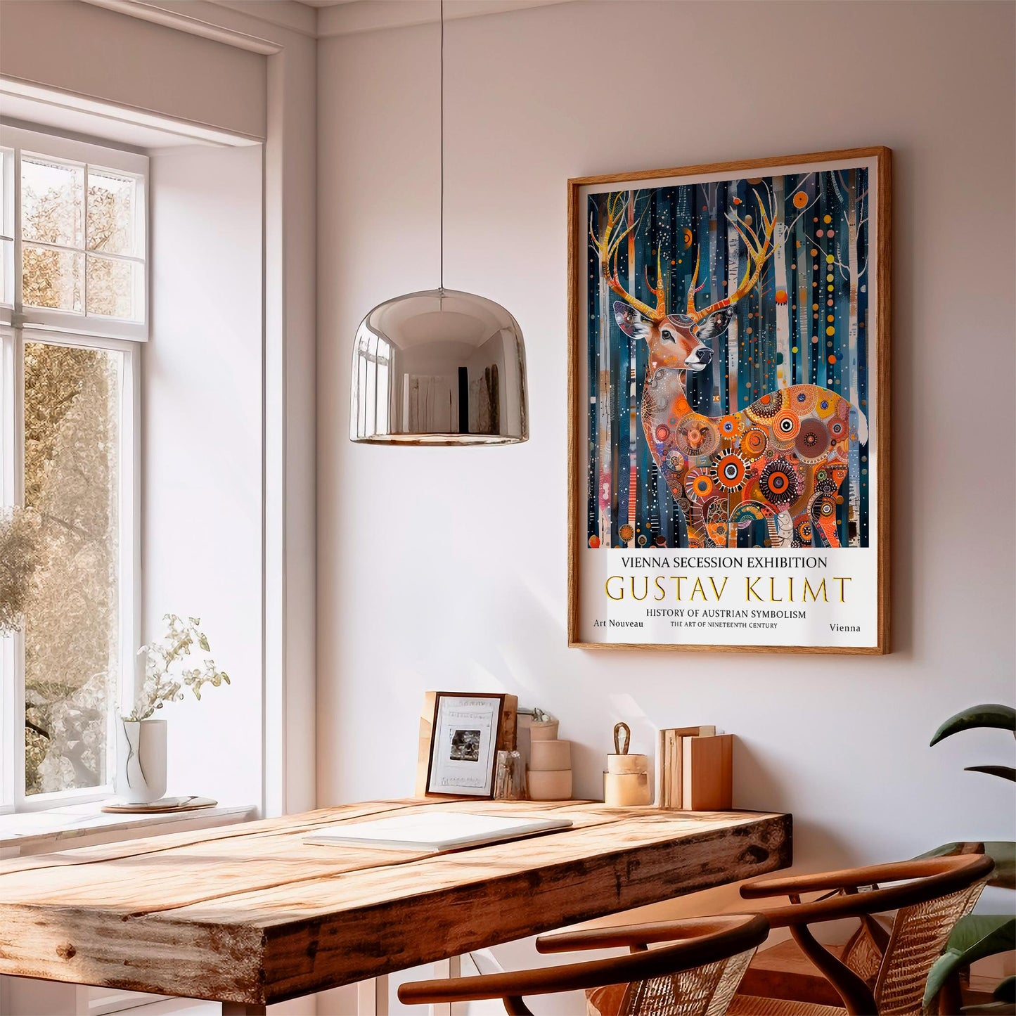 Gustav Klimt Deer Print, Gustav Klimt Exhibition Poster, Gustav Klimt Crow Poster, Vintage Poster, Night Garden Art, Vintage Wall Art,