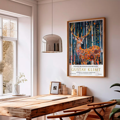 Gustav Klimt Deer Print, Gustav Klimt Exhibition Poster, Gustav Klimt Crow Poster, Vintage Poster, Night Garden Art, Vintage Wall Art,