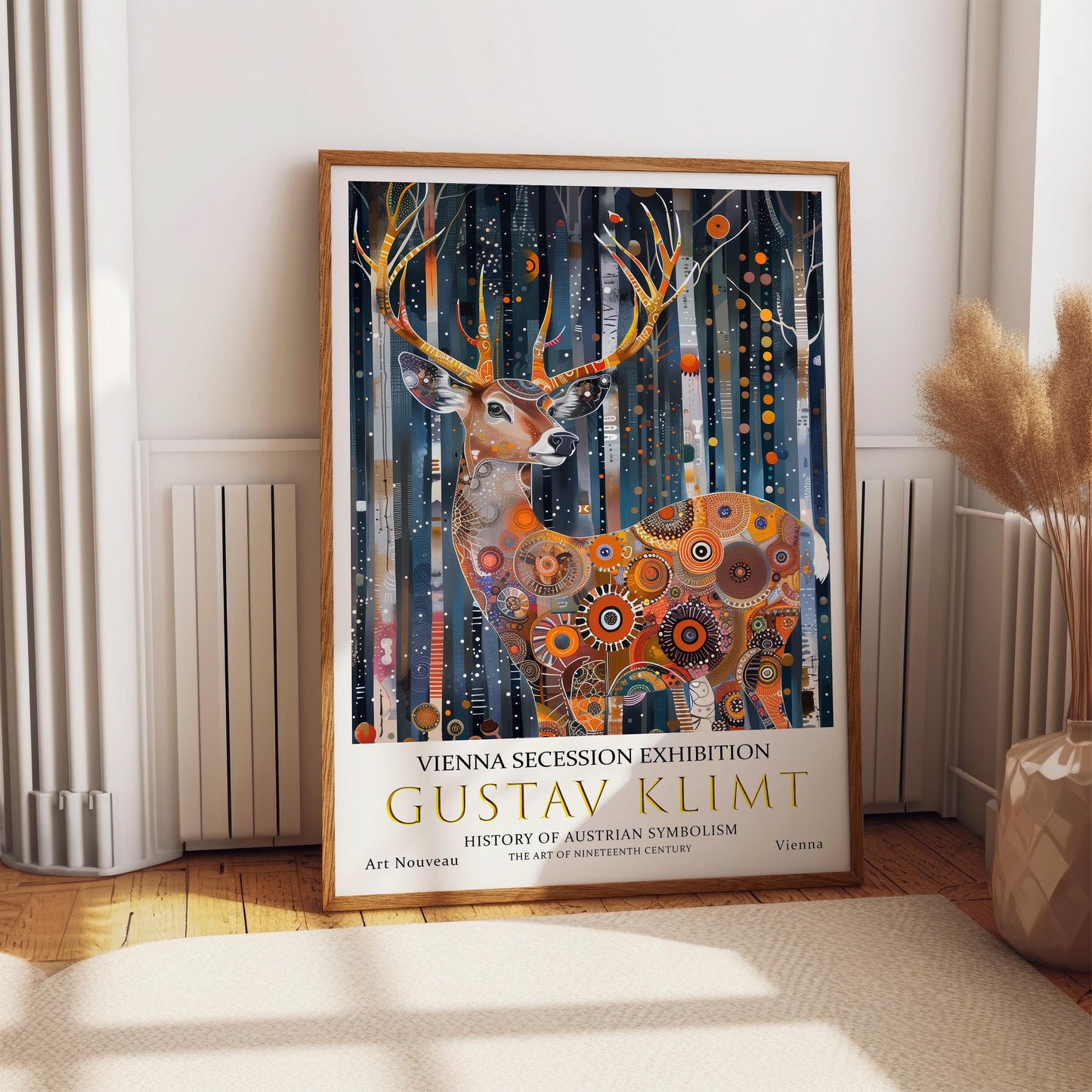 Gustav Klimt Deer Print, Gustav Klimt Exhibition Poster, Gustav Klimt Crow Poster, Vintage Poster, Night Garden Art, Vintage Wall Art,
