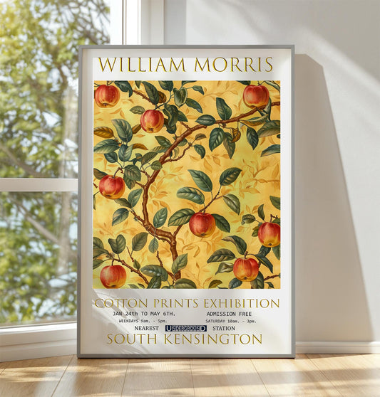 William Morris Apple Orchard Print, Vintage Botanical Poster, Cotton Prints Exhibition Art, Wall Decor, Classic Home Decor, Nature Print