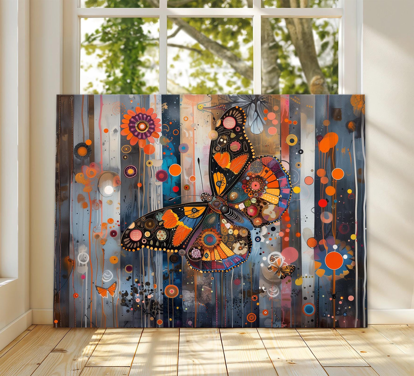 Gustav Klimt Butterfly Canvas, Gustav Klimt Exhibition Poster, Gustav Klimt Print, Vintage Poster, Night Garden Art, Vintage Wall Art