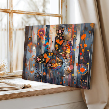 Gustav Klimt Butterfly Canvas, Gustav Klimt Exhibition Poster, Gustav Klimt Print, Vintage Poster, Night Garden Art, Vintage Wall Art