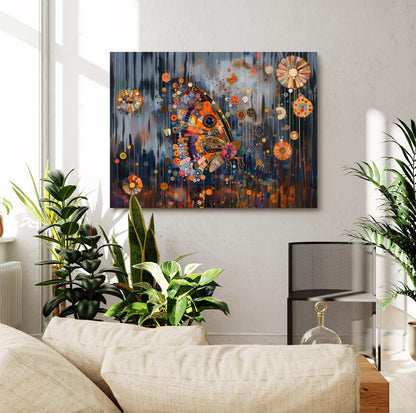 Gustav Klimt Butterfly Canvas, Gustav Klimt Exhibition Poster, Gustav Klimt Print, Vintage Poster, Night Garden Poster, Vintage Wall Art