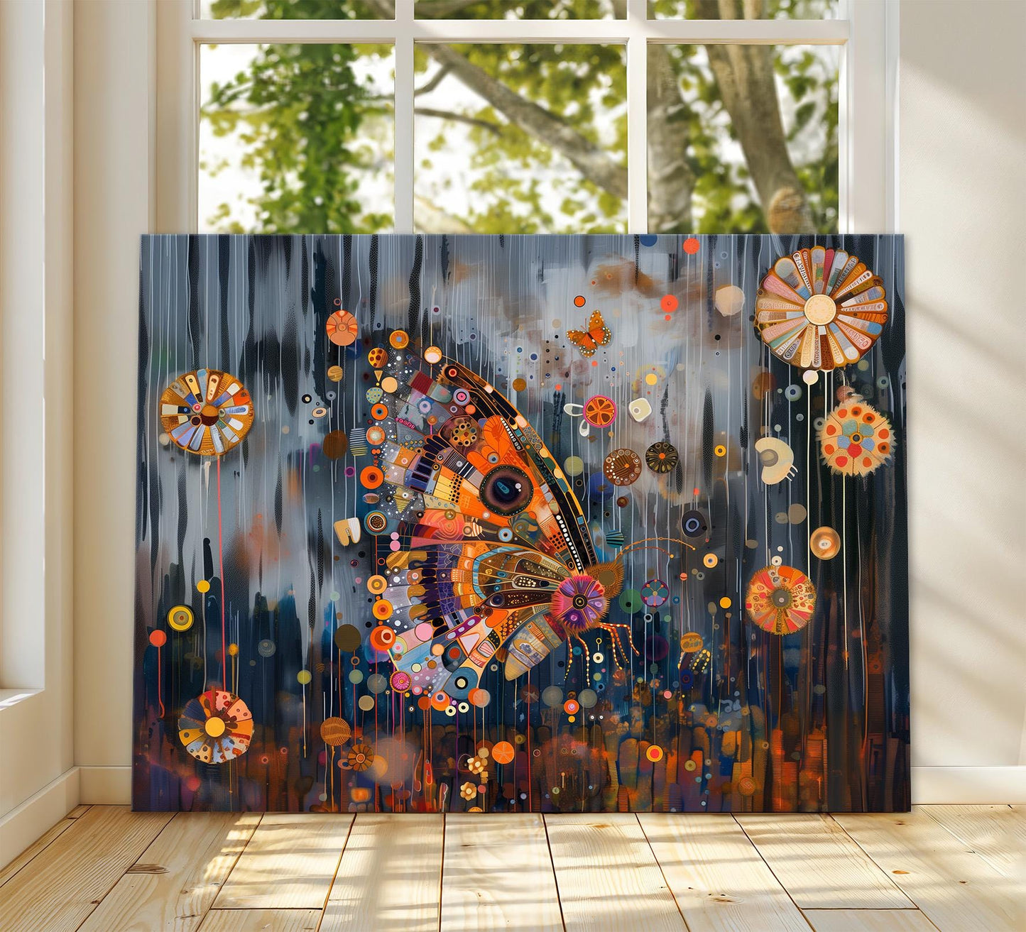 Gustav Klimt Butterfly Canvas, Gustav Klimt Exhibition Poster, Gustav Klimt Print, Vintage Poster, Night Garden Poster, Vintage Wall Art