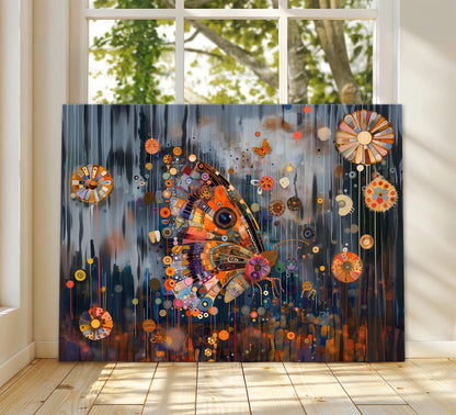 Gustav Klimt Butterfly Canvas, Gustav Klimt Exhibition Poster, Gustav Klimt Print, Vintage Poster, Night Garden Poster, Vintage Wall Art