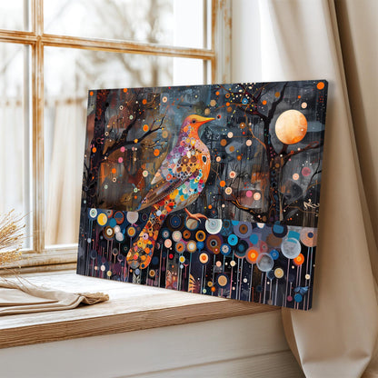 Gustav Klimt Dove Canvas, Gustav Klimt Exhibition Poster, Gustav Klimt Print, Vintage Poster, Night Garden Art, Vintage Wall Art