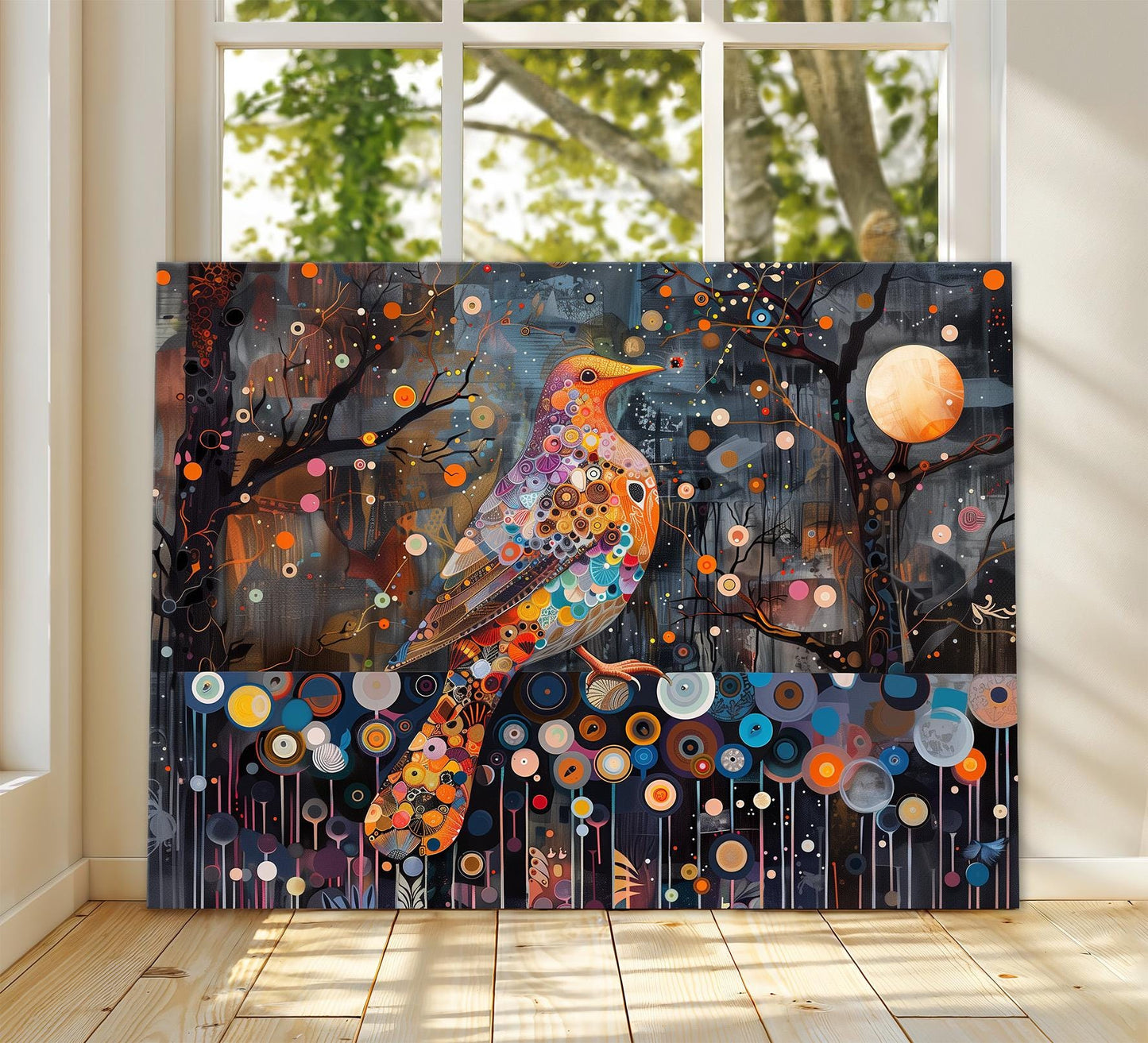 Gustav Klimt Dove Canvas, Gustav Klimt Exhibition Poster, Gustav Klimt Print, Vintage Poster, Night Garden Art, Vintage Wall Art
