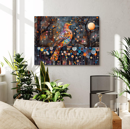 Gustav Klimt Dove Canvas, Gustav Klimt Exhibition Poster, Gustav Klimt Print, Vintage Poster, Night Garden Art, Vintage Wall Art