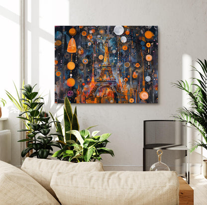 Gustav Klimt Eiffel Tower Canvas, Gustav Klimt Exhibition Poster, Gustav Klimt Print, Vintage Poster, Night Garden Art, Modern Wall Art