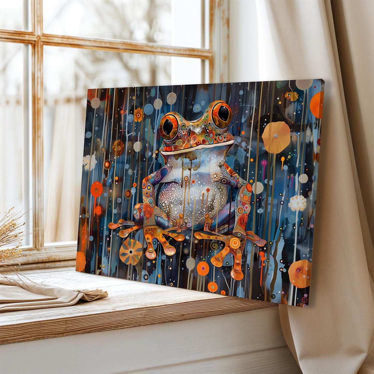 Gustav Klimt Frog Canvas, Gustav Klimt Exhibition Poster, Gustav Klimt Print, Vintage Poster, Night Garden Art, Modern Wall Art